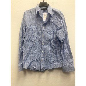 Michael Kors Men's Blue Checked Button Down size M